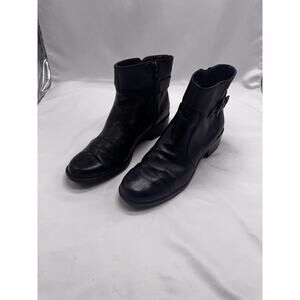 Anne Klein AK Women Ankle Leather Boots Aklefty LE Black Sz 8.5 90s Biker Winter
